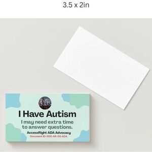 'I Have Autism' ID Card - Light Green